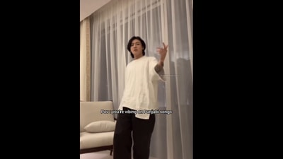 Jung Kook 'dancing' to Wakhra Swag. (Instagram/@Jimin's Jam) Jung Kook 'dancing' to Wakhra Swag. (Instagram/@Jimin's Jam)