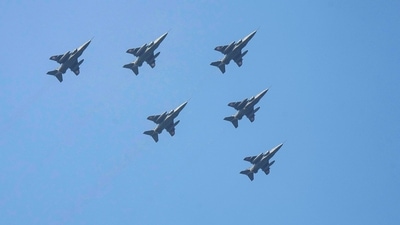 Fifty aircraft will take part in the 74th Republic Day celebrations at the Kartavya Path which will include an aerial display by nine Rafale and the Navy's IL-38 which will be showcased at the event for the first and perhaps the last time, a senior IAF official said. (PTI) Fifty aircraft will take part in the 74th Republic Day celebrations at the Kartavya Path which will include an aerial display by nine Rafale and the Navy's IL-38 which will be showcased at the event for the first and perhaps the last time, a senior IAF official said. (PTI)