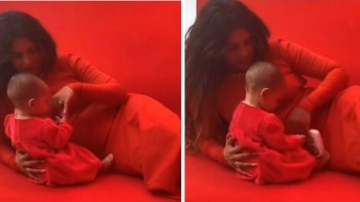 Priyanka Chopra with daughter Malti Marie during magazine shoot. Priyanka Chopra with daughter Malti Marie during magazine shoot.