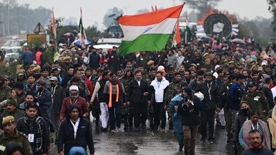 Congress leader Rahul Gandhi during Bharat Jodo Yatra in district Kathua on Friday. (Photo By Waseem Andrabi, Hindustan Times) Congress leader Rahul Gandhi during Bharat Jodo Yatra in district Kathua on Friday. (Photo By Waseem Andrabi, Hindustan Times)