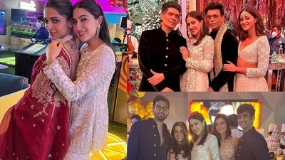 Actor Sara Ali Khan posed with other guests from Deepika Padukone to designer Manish Malhotra at the Anant Ambani and Radhika Merchant engagement. Actor Sara Ali Khan posed with other guests from Deepika Padukone to designer Manish Malhotra at the Anant Ambani and Radhika Merchant engagement.