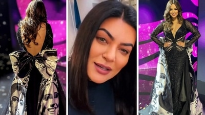 Sushmita Sen pours love on Harnaaz Sandhu for her tribute at the Miss Universe 2022 pageant. Sushmita Sen pours love on Harnaaz Sandhu for her tribute at the Miss Universe 2022 pageant.