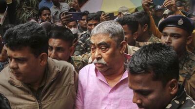 TMC leader Anubrata Mondal being produced before the Dubrajpur court, in Birbhum. (PTI) TMC leader Anubrata Mondal being produced before the Dubrajpur court, in Birbhum. (PTI)
