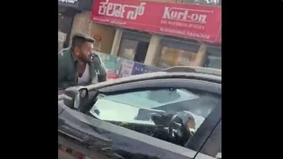 Screenshot of the viral video of Bengaluru hit-and-drag incident on Friday.