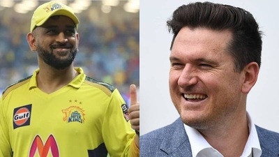 MS Dhoni; SA20 League Commissioner Graeme Smith MS Dhoni; SA20 League Commissioner Graeme Smith