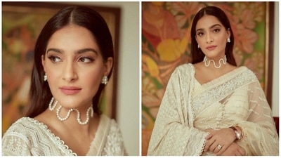 Sonam Kapoor put on a lovely white saree for an at-home photoshoot. Sonam Kapoor put on a lovely white saree for an at-home photoshoot.