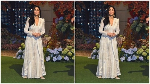 Katrina looked pretty in white. (HT Photos/Varinder Chawla) Katrina looked pretty in white. (HT Photos/Varinder Chawla)