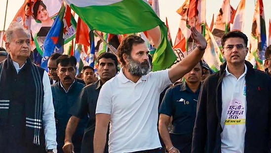 Ashok Gehlot and Sachin Pilot appeared together at Rahul Gandhi's Bharat Jodo Yatra in Rajasthan. (File) (PTI) Ashok Gehlot and Sachin Pilot appeared together at Rahul Gandhi's Bharat Jodo Yatra in Rajasthan. (File) (PTI)