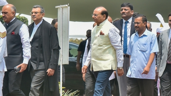 (File) Another recent example of the stand-off in Delhi between L-G VK Saxena and CM Arvind Kejriwal is the battle over a key mayoral election (Hindustan Times) (File) Another recent example of the stand-off in Delhi between L-G VK Saxena and CM Arvind Kejriwal is the battle over a key mayoral election (Hindustan Times)