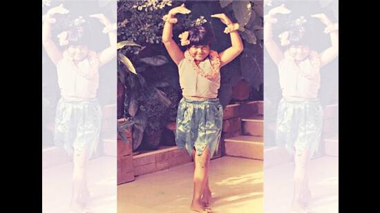 Practising her dance steps on the terrace of her Mumbai residence as a kid Practising her dance steps on the terrace of her Mumbai residence as a kid