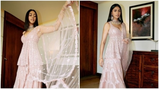 Mrunal Thakur, in a pastel pink ethnic ensemble, announces ‘something special’(Instagram/@mrunalthakur)