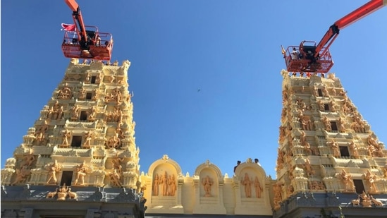 The act was noticed by devotees who came for 'darshan' during the three-day 'Thai Pongal' festival being celebrated by Australia's Tamil Hindu community. (source:Shri Shiva Vishnu Temple's official website)