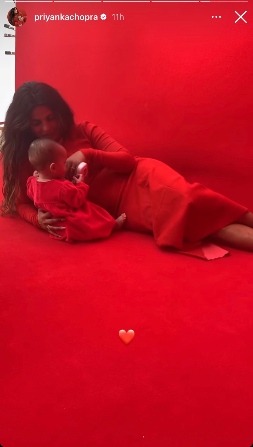 Priyanka Chopra shares video with daughter Malti Marie Chopra via Instagram Stories.