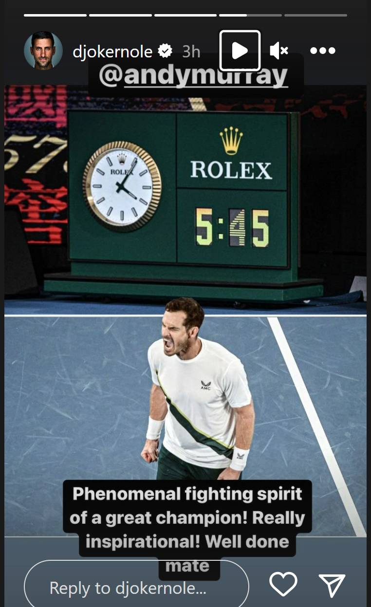 Screengrab of Novak Djokovic's post on Andy Murray(Instagram) Screengrab of Novak Djokovic's post on Andy Murray(Instagram)