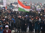 IN LAST LEG: Congress leader Rahul Gandhi during Bharat Jodo Yatra in Kathua. (Waseem Andrabi/HT) IN LAST LEG: Congress leader Rahul Gandhi during Bharat Jodo Yatra in Kathua. (Waseem Andrabi/HT)