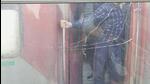 The window panes of the C6 coach of the Vande Bharat Express train was damaged in the incident. (Sourced) The window panes of the C6 coach of the Vande Bharat Express train was damaged in the incident. (Sourced)