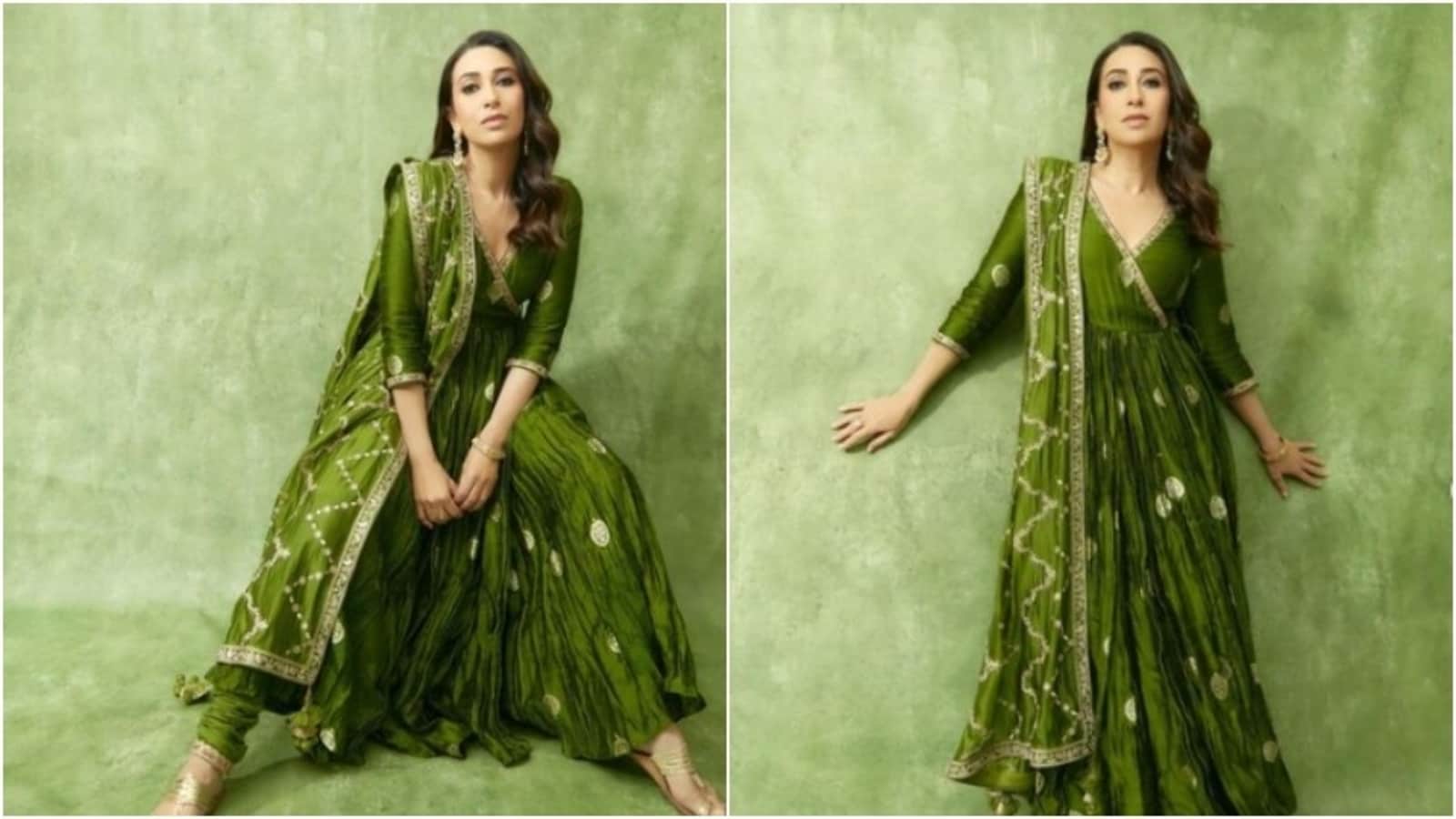 Karisma Kapoor is a vision to behold in a green anarkali | Fashion Trends -  Hindustan Times