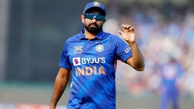 Mohammed Shami during the 2nd ODI match in the New Zealand tour of India, at Shaheed Veer Narayan Singh International Stadium, in Raipur. (ANI ) Mohammed Shami during the 2nd ODI match in the New Zealand tour of India, at Shaheed Veer Narayan Singh International Stadium, in Raipur. (ANI )