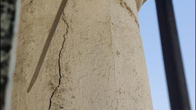 Cracks on the pillars of Arenja Towers (HT Photo) Cracks on the pillars of Arenja Towers (HT Photo)