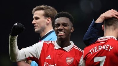 In five games since the 2022-23 club season resumed, Nketiah, 23, has scored four goals in all competitions (AFP) In five games since the 2022-23 club season resumed, Nketiah, 23, has scored four goals in all competitions (AFP)