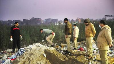 Ghaziabad, India - January 21, 2023: Ghaziabad Police investigating the spot where pieces were thrown by the husband after allegedly killing his wife's lover at Khoda, in Ghaziabad.Ghaziabad, India on Saturday, January 21. 2023. (Photo by Sakib Ali /Hindustan Times) Ghaziabad, India - January 21, 2023: Ghaziabad Police investigating the spot where pieces were thrown by the husband after allegedly killing his wife's lover at Khoda, in Ghaziabad.Ghaziabad, India on Saturday, January 21. 2023. (Photo by Sakib Ali /Hindustan Times)