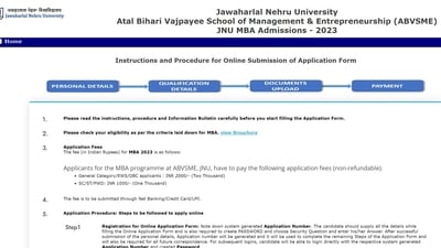 JNU MBA Admissions 2023 registration begins at jnuee.jnu.ac.in, apply here JNU MBA Admissions 2023 registration begins at jnuee.jnu.ac.in, apply here