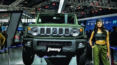 A Maruti Suzuki Jimny on display at the Auto Expo 2020