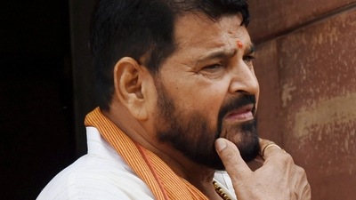 BJP MP Brij Bhushan Sharan Singh is embroiled in a controversy after top wrestlers of India brought sexual harassment charges against him. (PTI) BJP MP Brij Bhushan Sharan Singh is embroiled in a controversy after top wrestlers of India brought sexual harassment charges against him. (PTI)