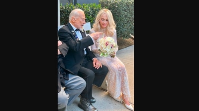 Dr Buzz Aldrin shared this image with his wife on his 93rd birthday. (Twitter/@TheRealBuzz)