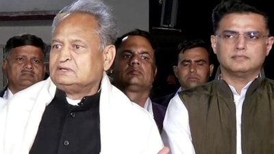 Rajasthan chief minister Ashok Gehlot addresses a joint press conference with Congress leader Sachin Pilot in Jaipur. (ANI file)