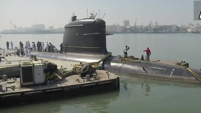 INS Vagir has been built under Project-75, which includes the indigenous construction of six submarines of Scorpene design. (ANI)