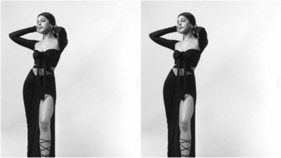 Alaya looked every bit gorgeous in the black cut-out bodycon gown featuring a plunging sweetheart neckline, full sleeves, midriff-baring details and a knot detail at the neckline. The gown further cascaded to a bodycon skirt with pleat details at the waist, and a thigh high slit.&nbsp; (Instagram/@alayaf)