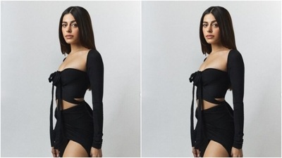 Alaya played muse to fashion designer Ankita Jain and picked a black gown from the shelves of the designer.&nbsp; (Instagram/@alayaf)