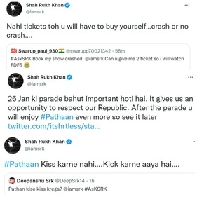 Shah Rukh Khan answered fan queries.