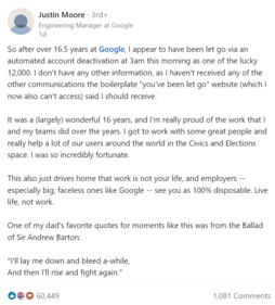 Justin Moore's LinkedIn post Justin Moore's LinkedIn post