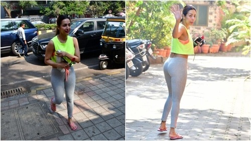 Malaika waved at the cameras. (HT Photos/Varinder Chawla) Malaika waved at the cameras. (HT Photos/Varinder Chawla)