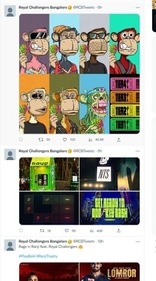 Screengrab of some of the posts made after hacking RCB account. (Twitter) Screengrab of some of the posts made after hacking RCB account. (Twitter)