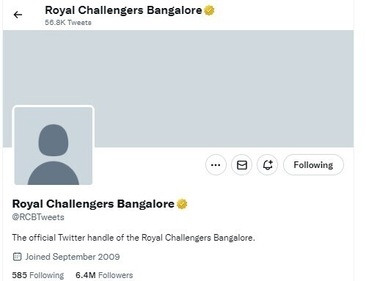 Screen of the RCB account (Twitter) Screen of the RCB account (Twitter)