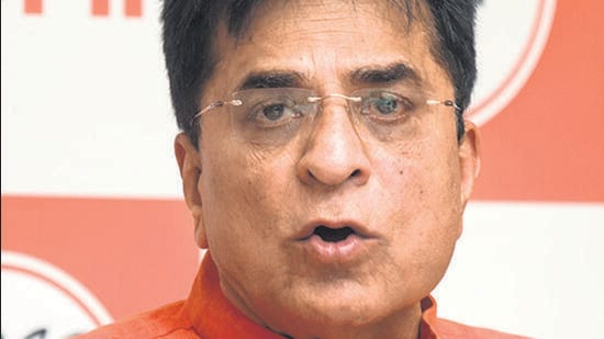 Mumbai, India - October 30, 2022: BJP leader Kirit somaiya during press conference as he demands enquiry on Ex Mumbai mayor Kishori Pednekar in SRA Scam at Mulund in Mumbai, India, on Sunday, October 30, 2022. (Photo by Pratik Chorge/Hindustan Times) (Pratik Chorge/HT PHOTO) Mumbai, India - October 30, 2022: BJP leader Kirit somaiya during press conference as he demands enquiry on Ex Mumbai mayor Kishori Pednekar in SRA Scam at Mulund in Mumbai, India, on Sunday, October 30, 2022. (Photo by Pratik Chorge/Hindustan Times) (Pratik Chorge/HT PHOTO)