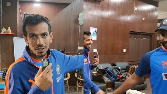 Yuzvendra Chahal with Rohit Sharma