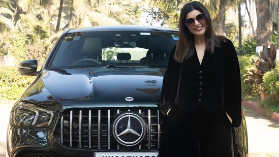 Sushmita Sen poses with her “beast” after giving herself a Mercedes automobile worth RS 1.92 crore.