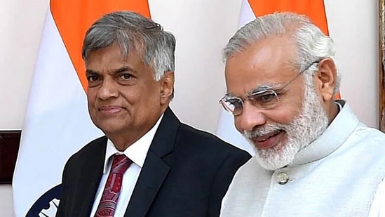 Prime Minister Narendra Modi with Sri Lankan President Ranil Wickremesinghe.