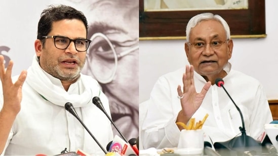 Political strategist Prashant Kishor and Bihar chief minister Nitish Kumar.