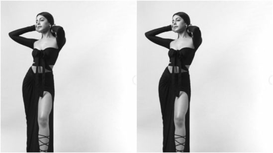 Alaya looked every bit gorgeous in the black cut-out bodycon gown featuring a plunging sweetheart neckline, full sleeves, midriff-baring details and a knot detail at the neckline. The gown further cascaded to a bodycon skirt with pleat details at the waist, and a thigh high slit. (Instagram/@alayaf)