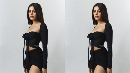 Alaya played muse to fashion designer Ankita Jain and picked a black gown from the shelves of the designer. (Instagram/@alayaf)