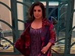 Farah Khan dressed up in a designer outfit for Beyonce's Dubai concert at a hotel. Farah Khan dressed up in a designer outfit for Beyonce's Dubai concert at a hotel.