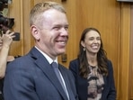 New Zealand Prime Minister Jacinda Ardern, right, and new Labour Party leader Chris Hipkins arrive for their caucus vote at Parliament in Wellington, Sunday. New Zealand Prime Minister Jacinda Ardern, right, and new Labour Party leader Chris Hipkins arrive for their caucus vote at Parliament in Wellington, Sunday.