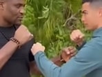 Cristiano Ronaldo and Francis Ngannou had a face-off.(Instagram) Cristiano Ronaldo and Francis Ngannou had a face-off.(Instagram)