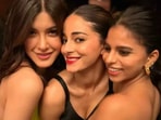 Ananya Panday with Shanaya Kapoor and Suhana Khan. Ananya Panday with Shanaya Kapoor and Suhana Khan.