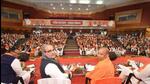 Uttar Pradesh chief minister Yogi Adityanath with state BJP chief Bhupendra Chaudhary and deputy chief minister Brajesh Pathak at a party meeting in Lucknow on Sunday. (DEEPAK GUPTA/HT PHOTO) Uttar Pradesh chief minister Yogi Adityanath with state BJP chief Bhupendra Chaudhary and deputy chief minister Brajesh Pathak at a party meeting in Lucknow on Sunday. (DEEPAK GUPTA/HT PHOTO)